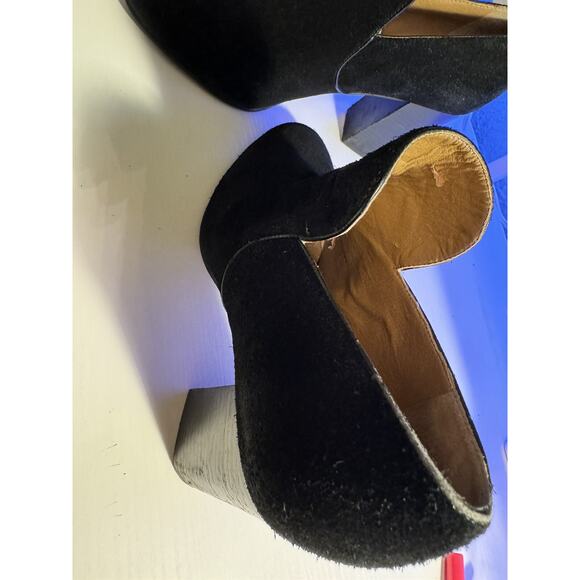 Lucky Brand 7.5 M Wyshing Suede Heeled Slip on Bootie Pumps Black Women's Shoes - Picture 12 of 16